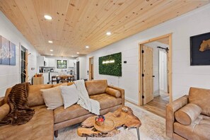 Televisión y chimenea 