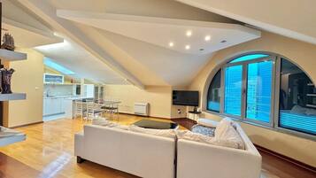 Luxury Apartment, City View | Living area