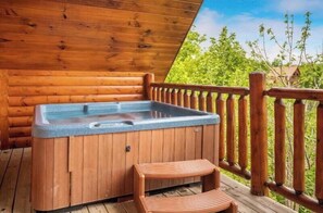 Room, Multiple Beds, Pets Not Allowed, Mountain View (Bearly Chocolate (2)) | Outdoor spa tub - Bearly Chocolate (Sevierville)