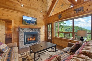 Cabin, Multiple Beds, Patio, Mountain View (Majestic View) | Living area - Majestic View (Sevierville)