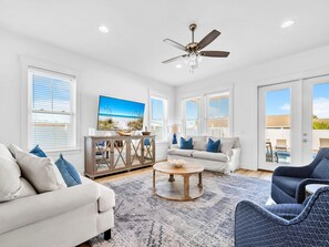 Casa, varias camas (Salty Blue) | Área de sala de estar