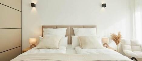 2 Schlafzimmer, BĂŒgeleisen/BĂŒgelbrett, WLAN, BettwĂ€sche
