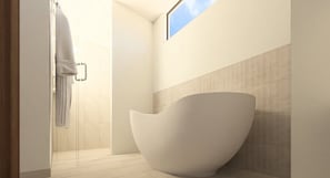 Designer toiletartikelen, een haardroger, badjassen, pantoffels