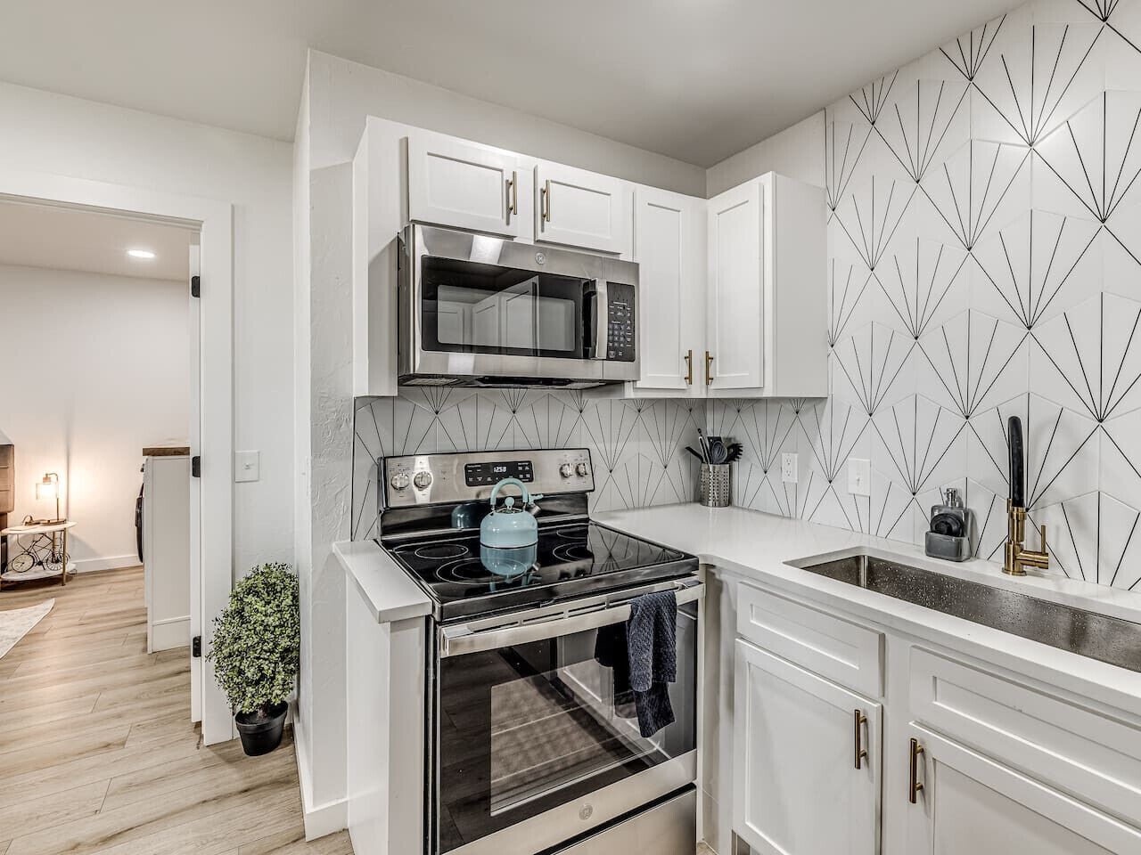 Fridge, microwave, stovetop, dishwasher