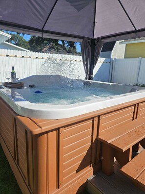 Outdoor spa tub - Palmera House in Tampa Near Airport, Raymond James Stadium & Busch Gardens (Tampa)