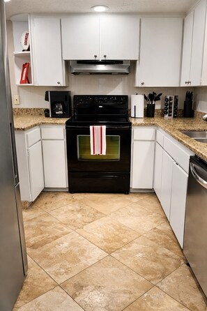 Microwave, oven, stovetop, dishwasher