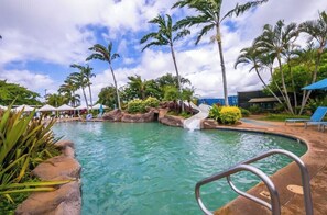 Pool - 2/2 BEACHFRONT RESORT w AC, Poipu Bch, Kiahuna Gardenview, Pool/Gym/Courts (Koloa)