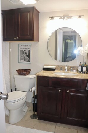 Haartrockner, Handtücher, Seife, Toilettenpapier