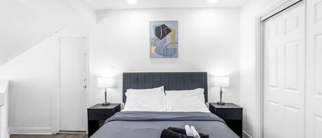 Desk, iron/ironing board, free WiFi, bed sheets