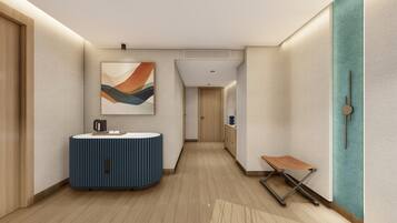 Suite - 1 soveværelse | Egyptiske bomuldslagner, premium-sengetøj, senge med topmadrasser