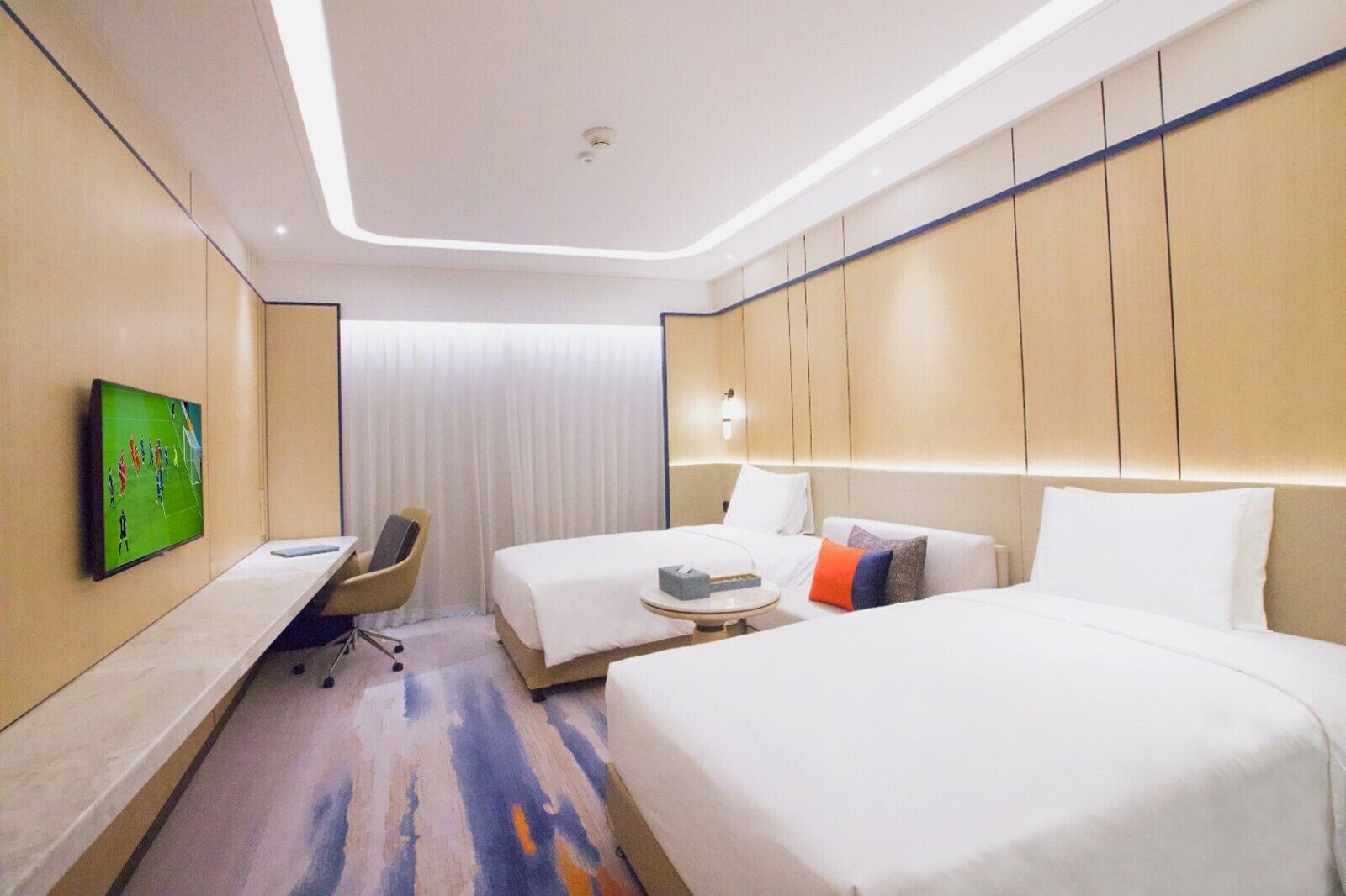 Premium bedding, individually decorated, individually furnished, desk