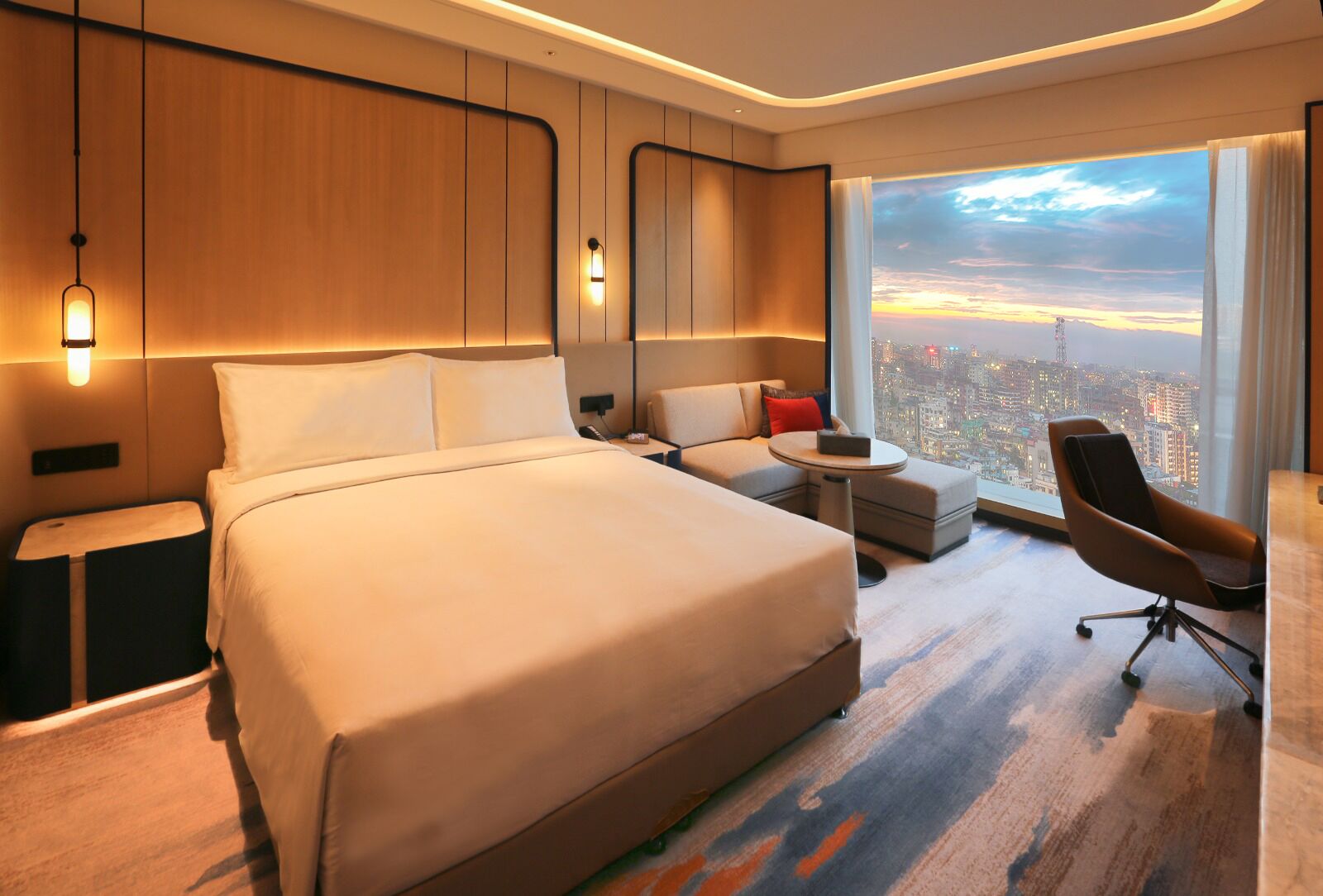 Premium bedding, individually decorated, individually furnished, desk