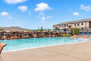 Pool - Modern 2BR – Epic Waters, AT&T, Gym & Shopping (Grand Prairie)