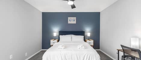 Desk, iron/ironing board, WiFi (free), bed sheets