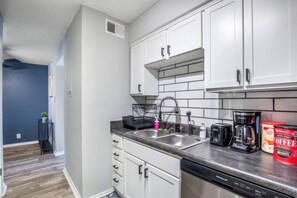 Fridge, microwave, oven, stovetop - Walk to AT&T Stadium - Modern 1BR Game Day Stay (Arlington)