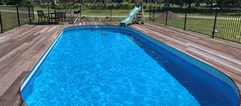 Summer is almost here. Pool is open, spa, firepit and barbecue are ready for you