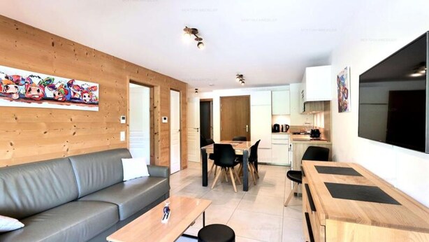 Living area - Pleasant 2-room Apartment + Cabin - 48m2 - Sleeps 6 - LES Balcon DU Soleil (Le Grand-Bornand)