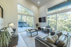 TV, fireplace, books, offices - Park City Ski Base | 7BR | Hot Tub & Views (Park City)