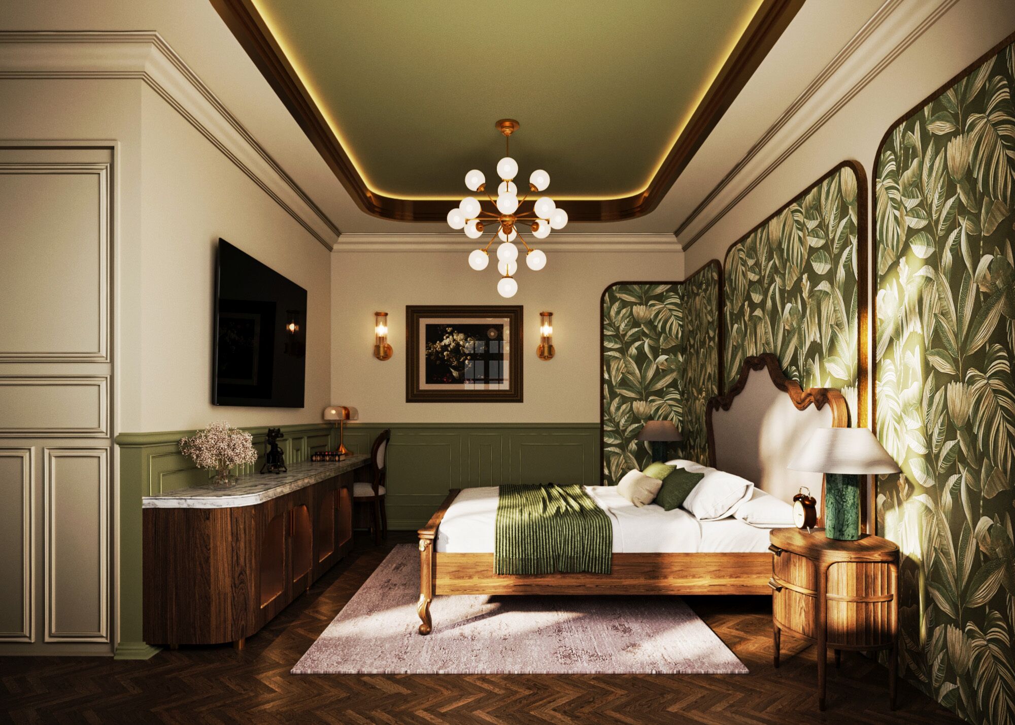 Decoración personalizada, muebles diferentes y escritorio 