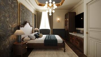 Luxury Room | Individually decorated, individually furnished, desk, laptop workspace