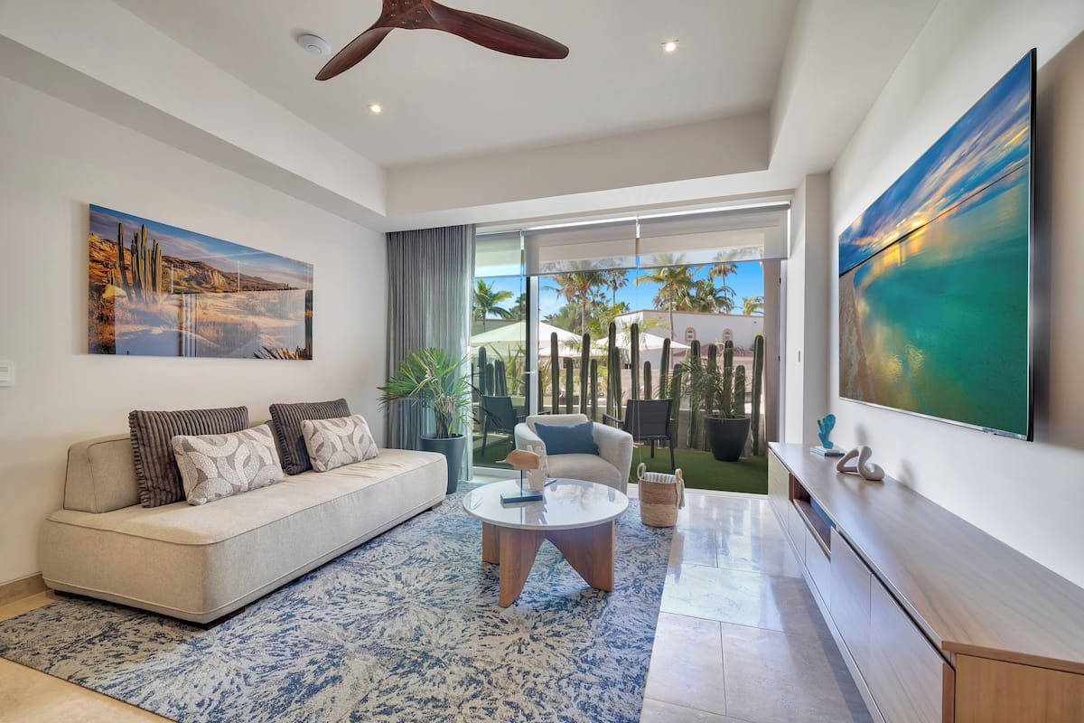 One Bedroom Pool View - Plunge Pool | Living area | Flat-screen TV