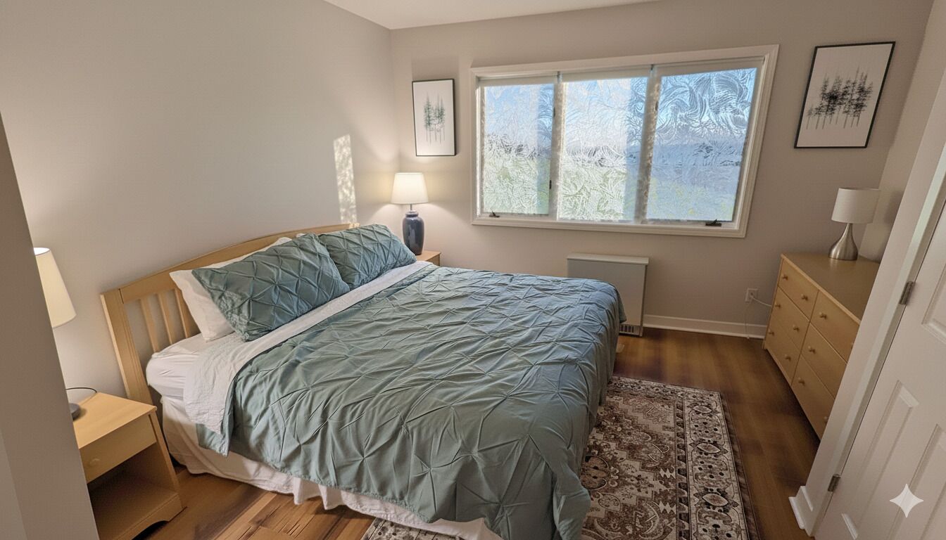 2 bedrooms, in-room safe, iron/ironing board, WiFi