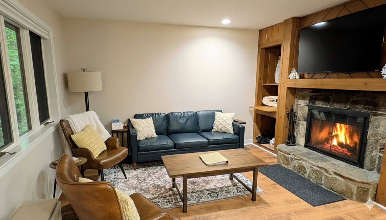 TV connectée, cheminée