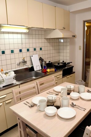 Shared fridge, microwave