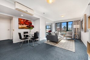 Apartment | Living room - Family Unit With Balcony, Free Trams to CBD Sights (Melbourne)