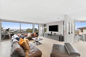 TV, books, stereo, offices