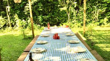 Outdoor banquet area