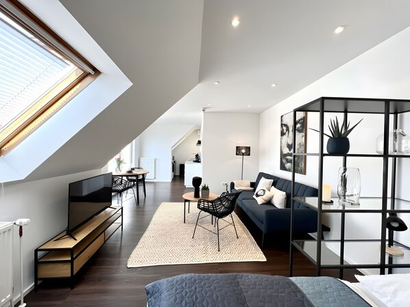 1 غرفة نوم وواي فاي وملاءات أسرّة