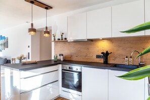 Fridge, oven, stovetop, dishwasher - Apartment 'Luisa' with Mountain View, Private Terrace and Wi-Fi (Scharnitz)