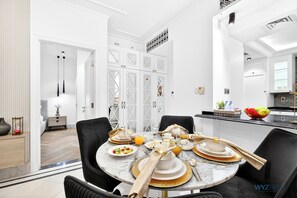 Standard Apartment, City View | Dining room - Arabian Elegance 1BR Zanzabeel 1 w Views (Dubai)