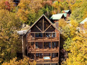 Exterior - Group Cabin • Hot Tub + Game Room + Mountain Views  | Sleeps 19 | Raccoon Ridge (Pigeon Forge)
