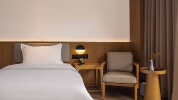 Desk, free WiFi, bed sheets