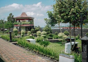 Outdoor banquet area
