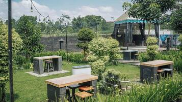 Outdoor banquet area