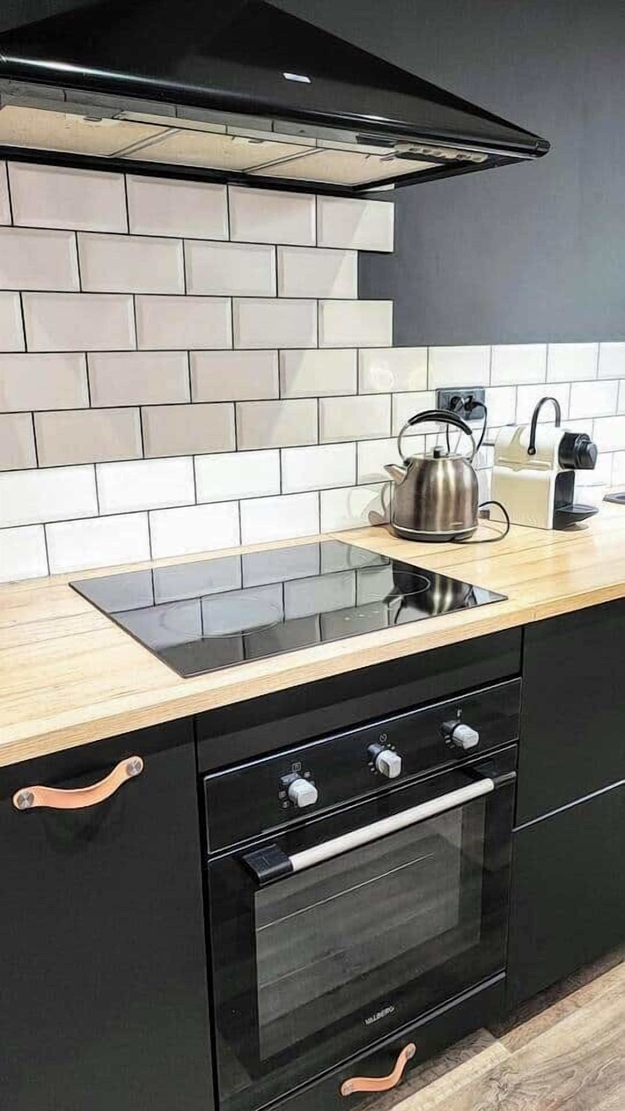 Fridge, microwave, oven, toaster