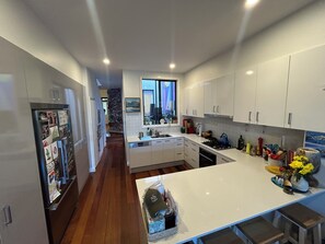 Fridge, oven, stovetop, dishwasher