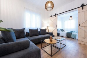 Unit 3 - Apartment with Balcony | Living area | Flat-screen TV - Modita Boutique Apartments (Kaisariani)