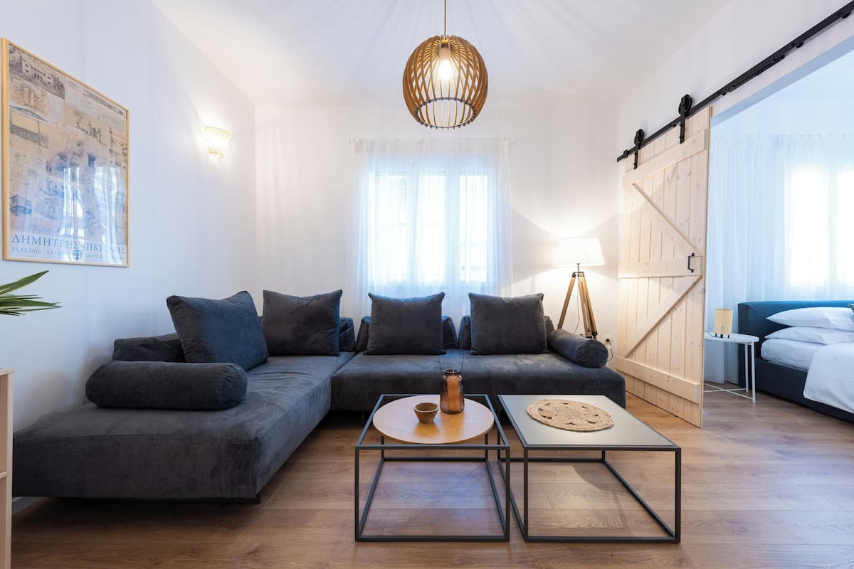 Unit 3 - Apartment with Balcony | Living area | Flat-screen TV
