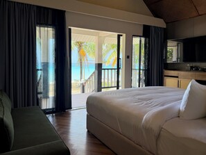 Villa Premium, vistas a la playa | Ropa de cama de alta calidad, colchones Tempur-Pedic, minibar