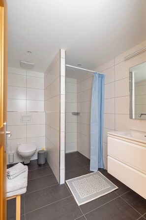 Shower, free toiletries, hair dryer, towels - Mountain View Studio Adelboden|Gondola & Spa (Adelboden)