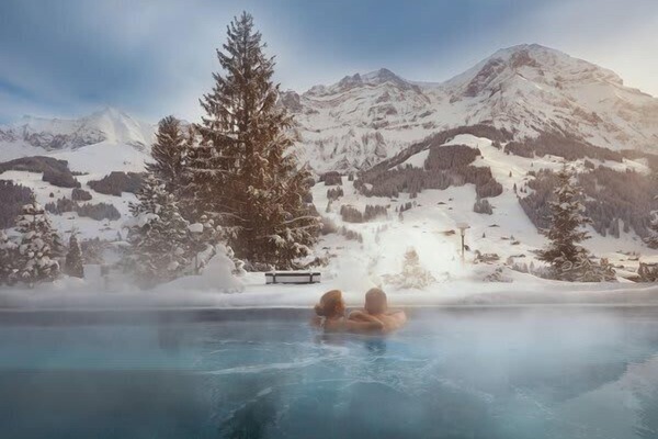The Spa next door with alpine scenery…