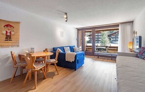 TV, books - Studio in Vacation Center | with Balcony & BBQ (Diemtigen)