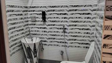 Ducha, toallas, jabón y champú