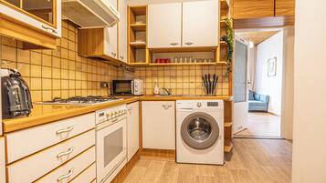 Basic-Apartment | Eigene Küche | Kühlschrank, Mikrowelle, Ofen, Herdplatte