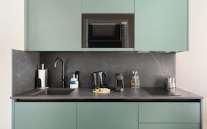 One-Bedroom Apartment with Terrace | Private kitchen | Fridge, microwave, stovetop, espresso maker