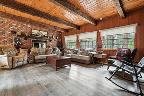 Cabin, 3 Bedrooms | Living area - Big Bear Lake Cabin With Game Room 3 Bedroom Cabin (Big Bear Lake)